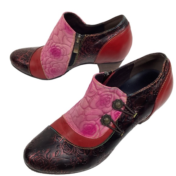 L’ Artiste by Spring Step Embossed Leather Side Zip Booties - Picture 12 of 12